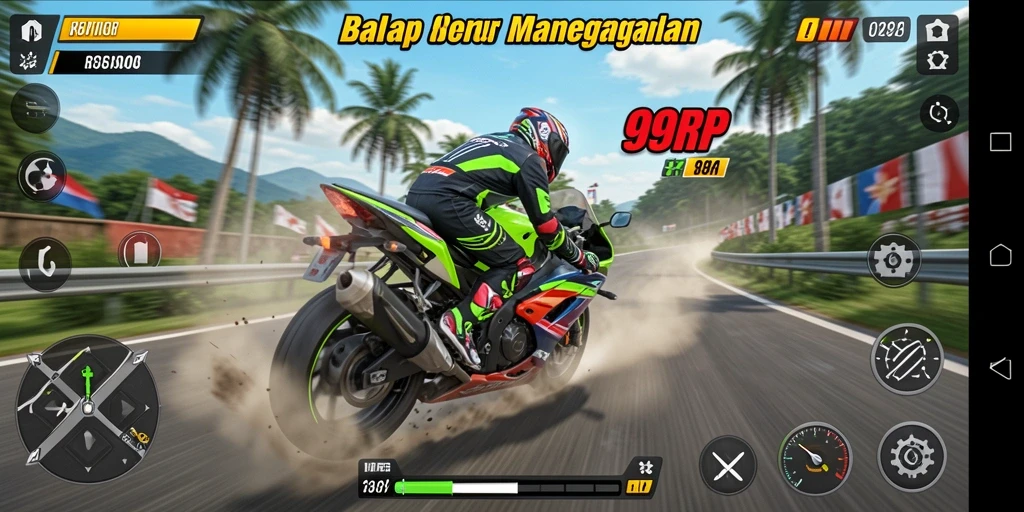 Gameplay seru balap motor di 99RP dengan grafis menakjubkan.