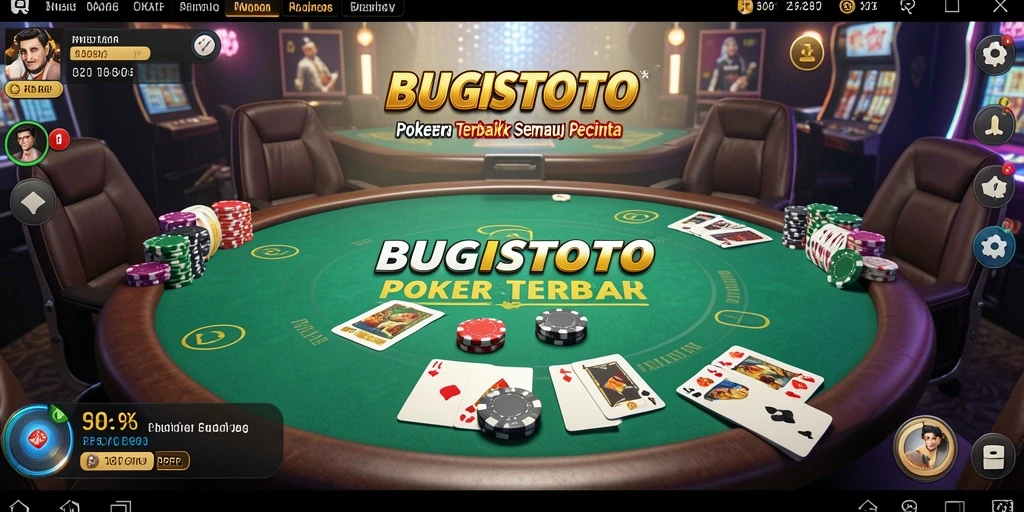 Tampilan screenshot BUGISTOTO menampilkan suasana seru permainan Poker.