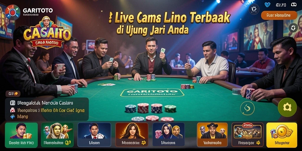 Screenshot gameplay GARITOTO yang menampilkan dealer langsung di kasino.