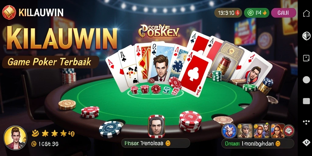 Gambaran gameplay seru KILAUWIN yang menampilkan permainan Poker mendebarkan.