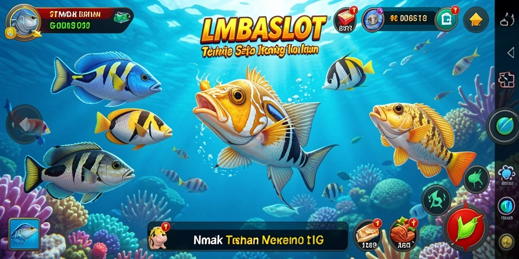 Screenshot utama dari gameplay seru LMBASLOT Tembak Ikan.