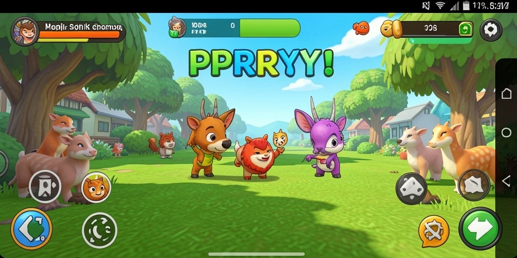 Screenshot PPRRYY yang menunjukkan gameplay santai dan menyenangkan.