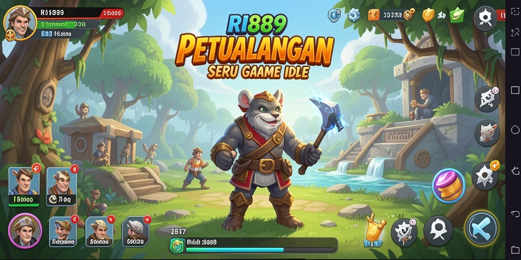 Tangkapan layar gameplay RI889 yang menampilkan aksi seru dalam game Idle.