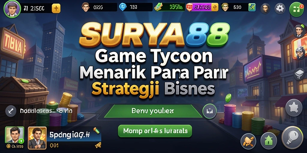 Tampilan gameplay SERU dari SURYA88 saat mengelola bisnis.